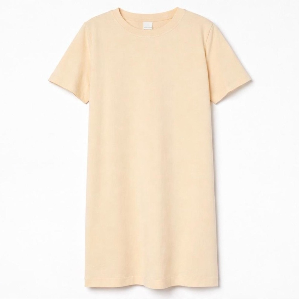 H&M Basics Cream T-Shirt Dress - Size M